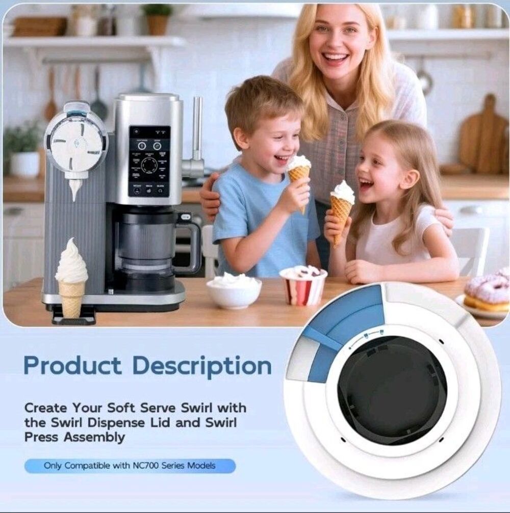 Dispense Lid and Press Assembly Replacement, Compatible with Ninja Swirl.